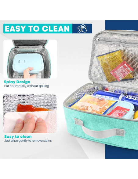 Bolsa de Almuerzo Aislada EASYFUN Verde 11.5L para Trabajo