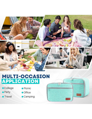 Bolsa de Almuerzo Aislada EASYFUN Verde 11.5L para Trabajo