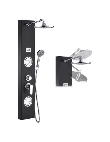 Panel de Ducha ROVOGO Acero Inoxidable Negro con Pantalla