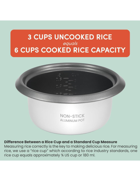 Cocinero de Arroz Eléctrico Elite Gourmet 6 Tazas Antiadherente