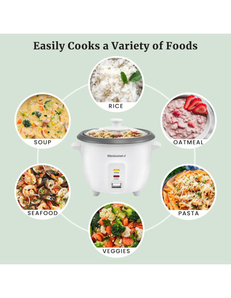 Cocinero de Arroz Eléctrico Elite Gourmet 6 Tazas Antiadherente