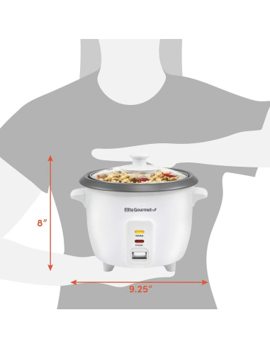 Cocinero de Arroz Eléctrico Elite Gourmet 6 Tazas Antiadherente