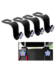 4 Ganchos de Reposacabezas Gasedin para Coche Azul Grande