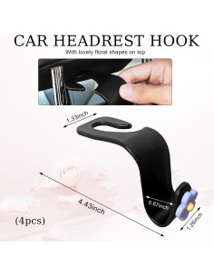 4 Ganchos de Reposacabezas Gasedin para Coche Azul Grande 2