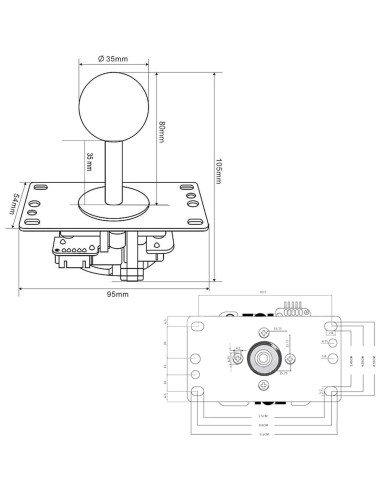 Joystick Sanwa JLF-TP-8YT Verde, Ajustable 4/8 Vías