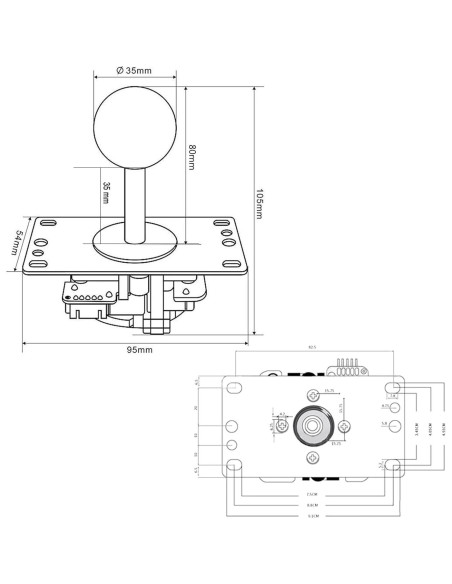 Joystick Sanwa JLF-TP-8YT Verde, Ajustable 4/8 Vías