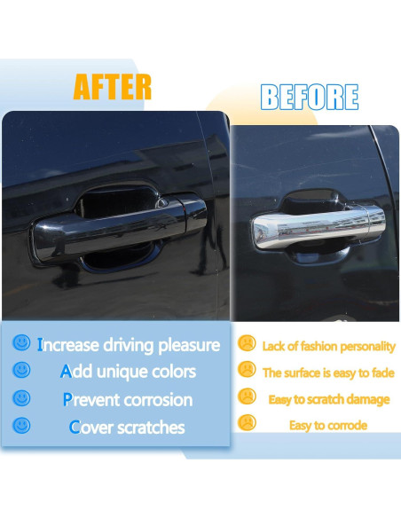 Cubierta de Manija de Puerta Exterior LLKUANG para Toyota Tundra/Sequoia