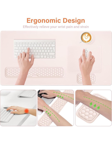 Alfombrilla de Juego Ergonómica Mosiso 5 en 1 Albaricoque