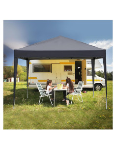 Carpa de Fiesta 3x3m HopeHope Gris Oscuro Resistente al Agua