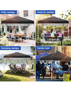 Canopy Plegable Instantáneo Mazqetih 3x3m Negro con Paredes 2