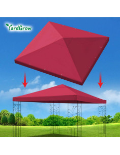 Cubierta de Reemplazo para Gazebo 10x10 YardGrow Borgoña 2