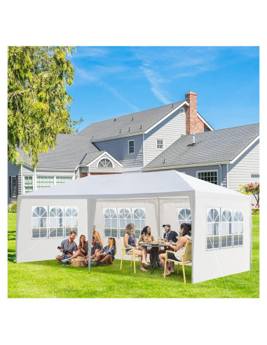 Carpa de Fiesta Exterior LBLWJD 3x6m con Paredes Removibles
