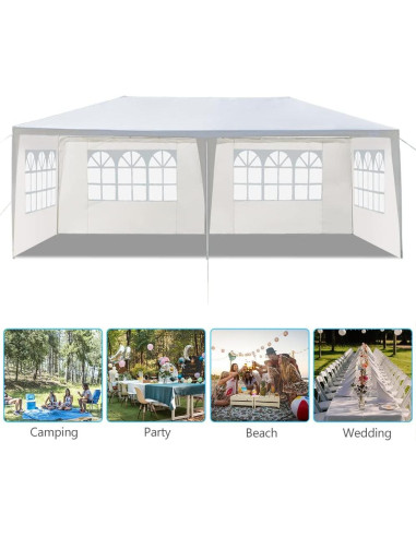 Carpa de Fiesta Exterior LBLWJD 3x6m con Paredes Removibles