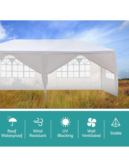 Carpa de Fiesta Exterior LBLWJD 3x6m con Paredes Removibles