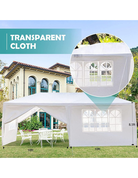 Carpa de Fiesta Exterior LBLWJD 3x6m con Paredes Removibles