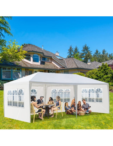 Carpa de Fiesta Exterior LBLWJD 3x6m con Paredes Removibles