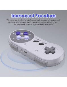 Paquete de 2 Controladores Inalámbricos SNES SAFFUN 2.4 GHz USB 2