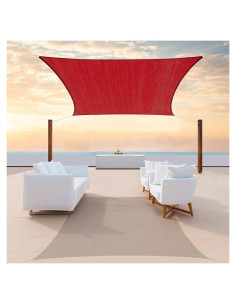 Vela de Sombra ColourTree 2.13m x 2.44m Rojo UV 95%