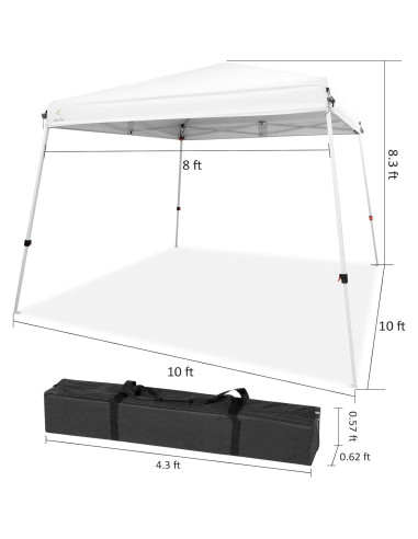 Carpa Abba Patio 10x10 Resistente al Agua y UV - Blanca