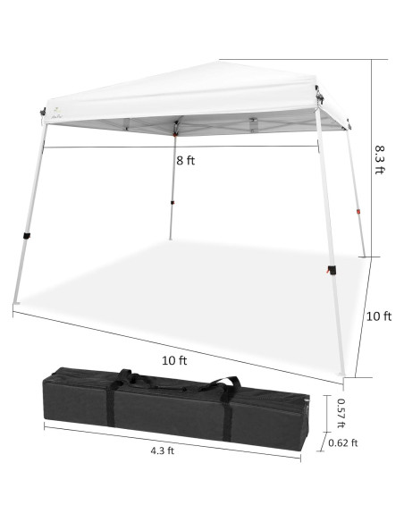 Carpa Abba Patio 10x10 Resistente al Agua y UV - Blanca