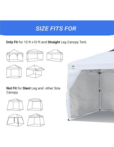 Paredes Laterales para Toldo CROWN SHADES 10x10 Blanca 4pck