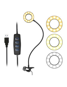 Luz de Anillo Selfie Movo VGC-1 Flexible USB 3 Modos 10 Niveles