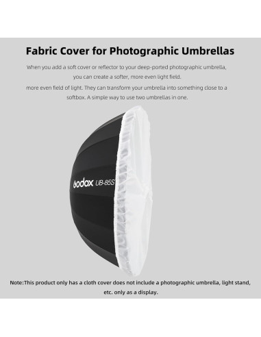 Difusor de Luz Suave Godox DPU-165T 165cm Blanco para Paraguas