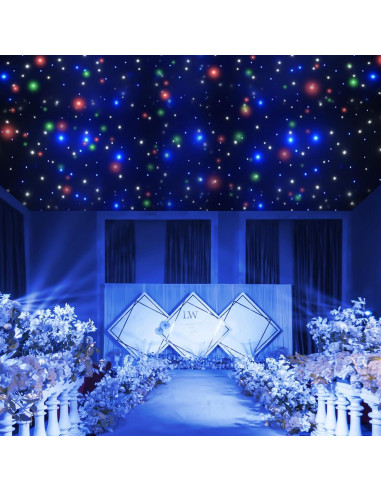 Fondo de Escenario LED 4x4m POIOKLJRE con Cortinas de Estrellas