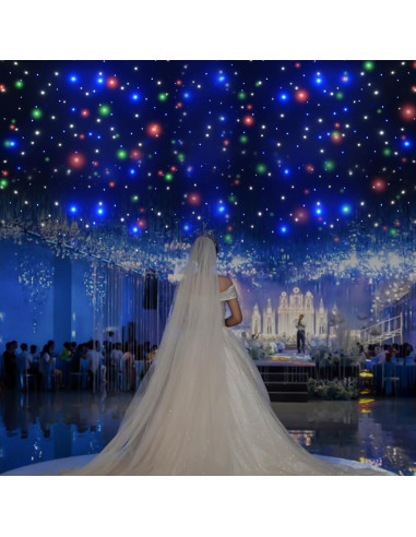 Fondo de Escenario LED 4x4m POIOKLJRE con Cortinas de Estrellas