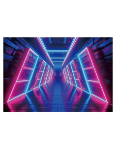 Fondo de Fiesta Neón Laeacco 20x10ft Vinilo Rosa Azul