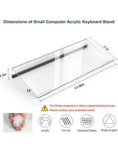 Soporte de Teclado Acrílico Meboyz 30x13 cm Ergonomico 2