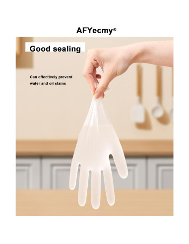 Guantes de Vinilo Transparentes AFYecmy 5 Mil Extra Grande 100 Unidades