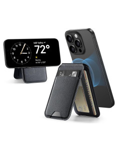 Cartera Magnética ESR para iPhone 15/14/13/12, Cuero Vegano, Negro