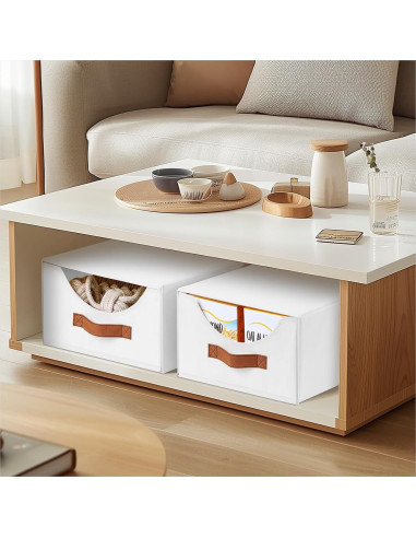 Cajones de Almacenamiento Apilables Homsorout 4 Piezas Blanco