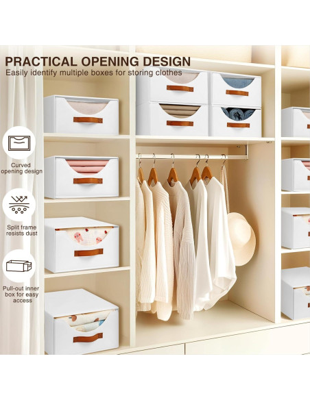 Cajones de Almacenamiento Apilables Homsorout 4 Piezas Blanco