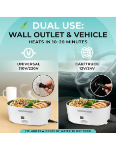 Caja de Almuerzo Eléctrica FORABEST 1.5L 80W Doble Voltaje 2