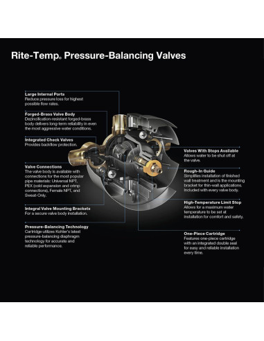 Cuerpo de Válvula de Ducha Kohler 8304-K-NA Latón 0.45 kg