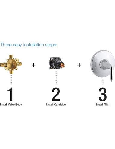 Cuerpo de Válvula de Ducha Kohler 8304-K-NA Latón 0.45 kg