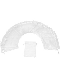 50 Bolsas de Organza Blancas 7x10 cm para Regalos y Joyería 2