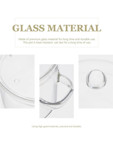 Cacerola de Vidrio Thsinde 1.6L con Tapa y Mango Resistente