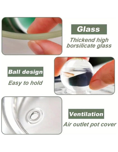 Cacerola de Vidrio Thsinde 1.6L con Tapa y Mango Resistente
