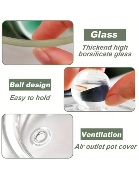 Cacerola de Vidrio Thsinde 1.6L con Tapa y Mango Resistente