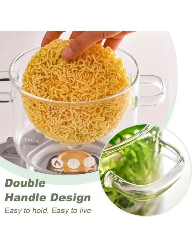 Cacerola de Vidrio Thsinde 1.6L con Tapa y Mango Resistente