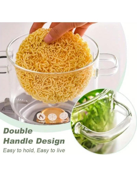 Cacerola de Vidrio Thsinde 1.6L con Tapa y Mango Resistente