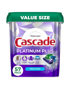 Cápsulas de Lavavajillas Cascade Platinum Plus 57 Unidades