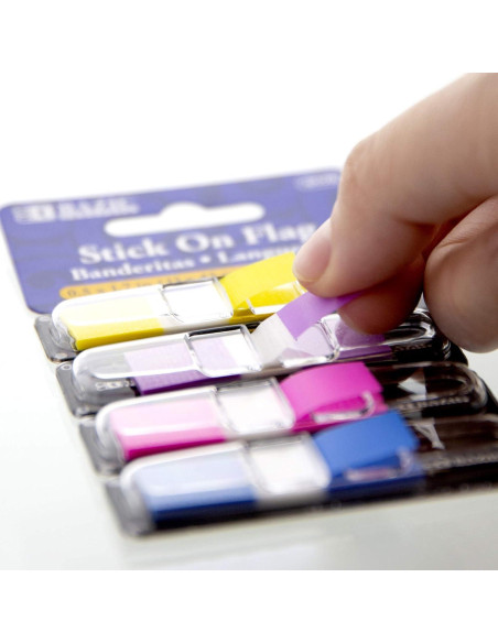 BAZIC Marcadores de Página Neón 24-Paq 120 Banderas PET