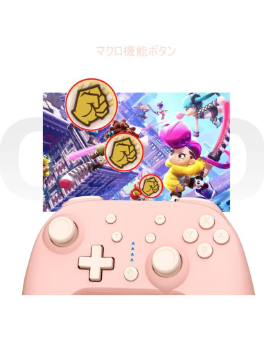 Controlador Inalámbrico QRD Junior E5 Rosa para Switch y PC