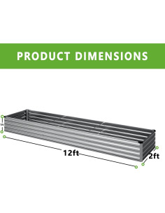 Kit de Cama de Jardín Elevada DIIYIV 2PCS Galvanizada 365.76x60.96x30.48cm 2