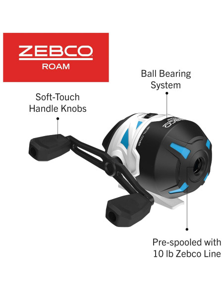 Carrete de Pesca Spincast Zebco Roam 30, 10 kg, Ambidextro