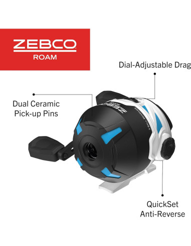 Carrete de Pesca Spincast Zebco Roam 30, 10 kg, Ambidextro